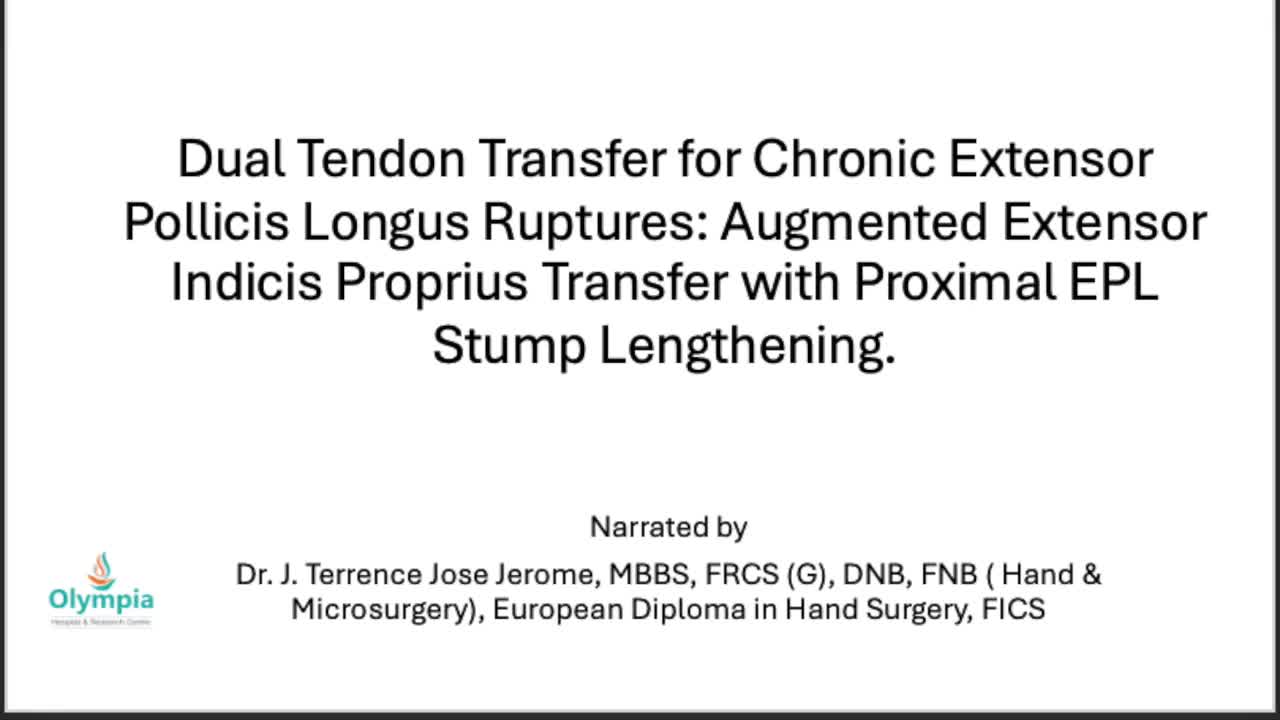 Extensor Indicis Proprius To Extensor Pollicis Longus